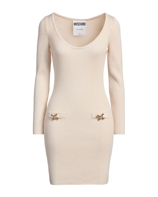 Moschino Natural Couture Mini Dress Virgin Wool