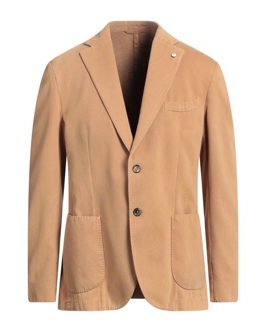 L.b.m. 1911 Natural Camel Blazer Cotton, Cashmere for men