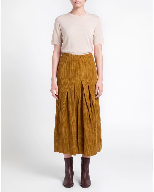 Masnada Yellow Mustard Maxi Skirt Viscose, Polyamide