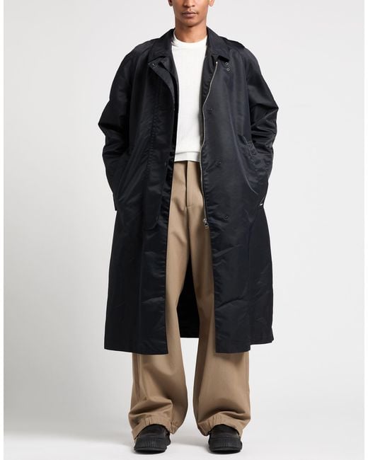 MSGM Black Overcoat & Trench Coat for men