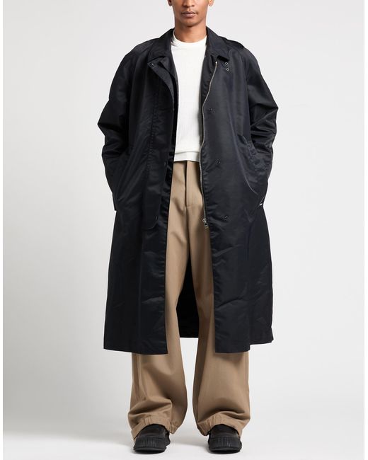 MSGM Black Overcoat & Trench Coat for men