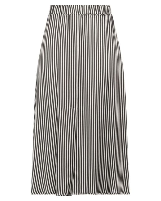 Shirtaporter Gray Midi Skirt Viscose, Silk