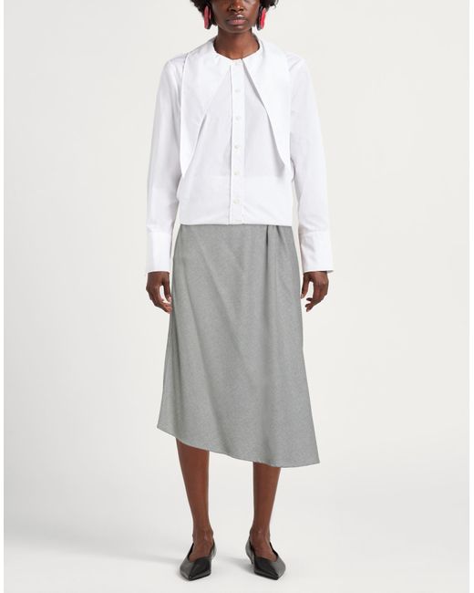 SEVENTY VENEZIA Gray Sergio Tegon Midi Skirt Polyester, Viscose, Wool, Elastane