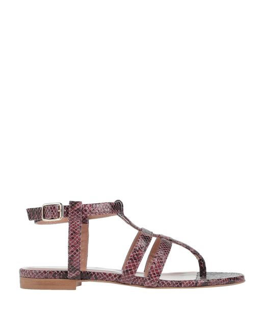 Twin Set Brown Garnet Thong Sandal Soft Leather