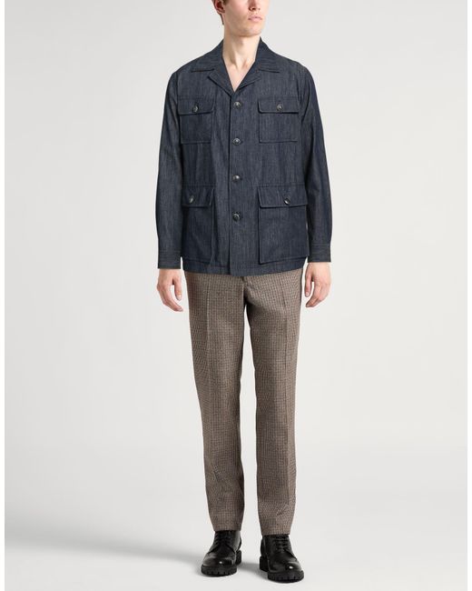 Tagliatore Blue Denim Outerwear Cotton for men