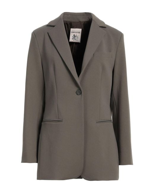 Semicouture Gray Blazer Viscose, Polyamide, Elastane, Polyester