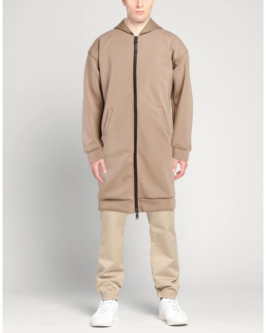 Takeshy Kurosawa Natural Sand Overcoat & Trench Coat Polyester, Elastane for men