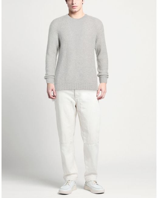 Irish Crone Gray Sweater Virgin Wool, Cotton, Polyamide for men