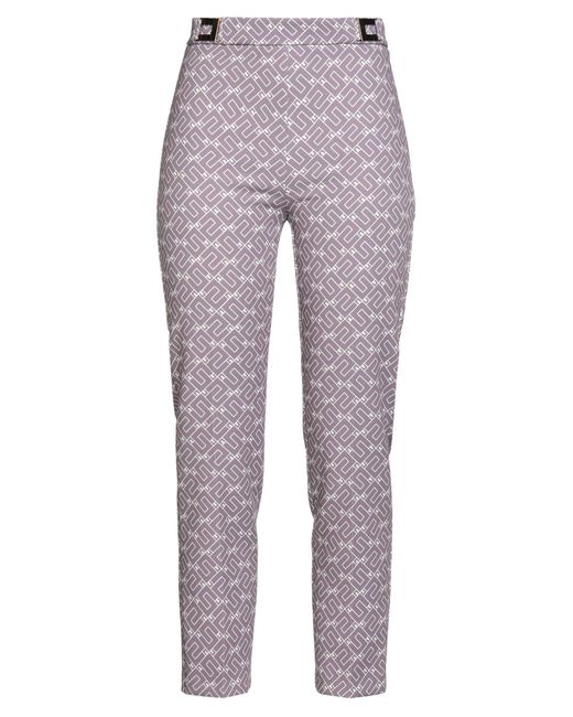 Elisabetta Franchi Gray Mauve Pants Polyester, Elastane