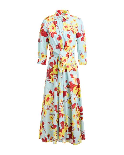 Sara Roka White Sky Midi Dress Cotton