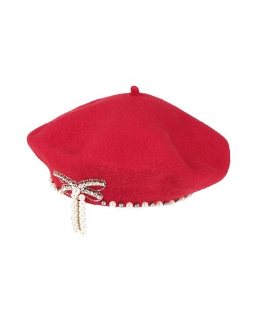 Elisabetta Franchi Red Hat Wool
