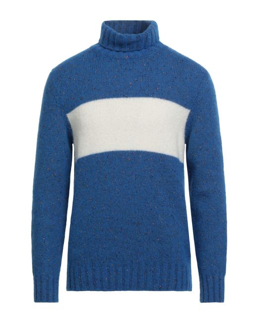 GALLIA Blue Turtleneck Alpaca Wool, Viscose, Polyamide, Merino Wool for men