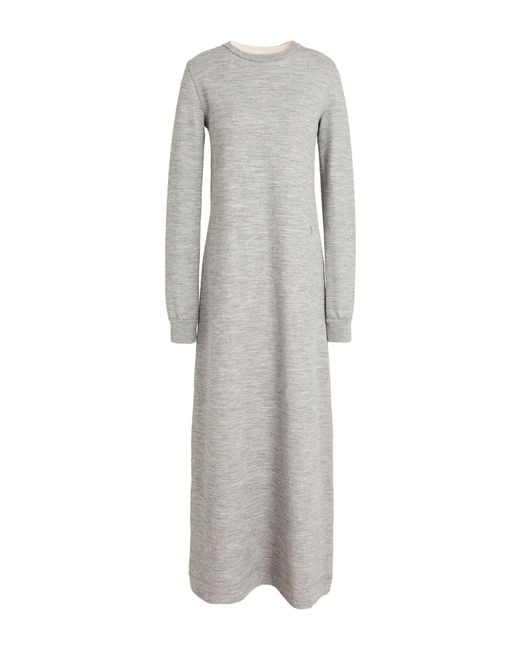Jil Sander Gray Maxi Dress Cotton, Wool, Polyamide