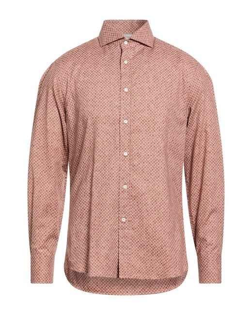 Brunello Cucinelli Pink Shirt Cotton for men