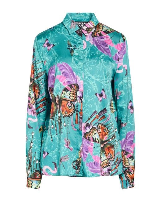 Versace Jeans Couture Blue Shirt Viscose, Elastane