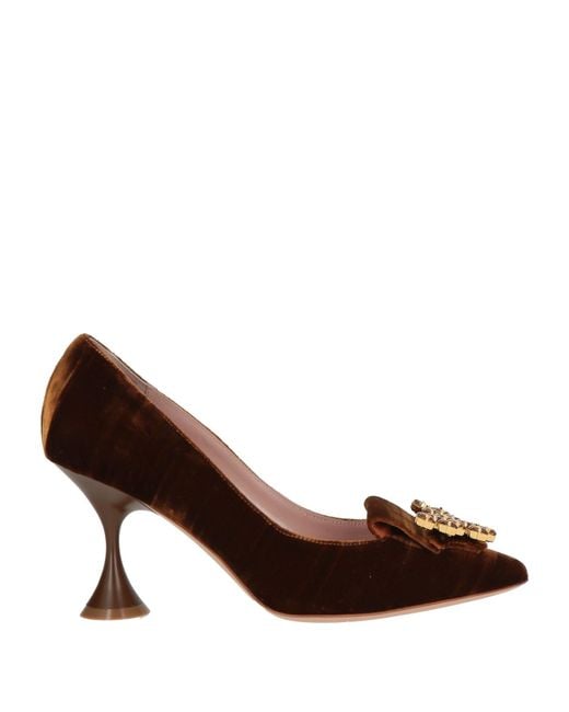 FRANCESCO SACCO Brown Pumps Textile Fibers