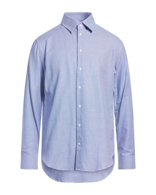 Emporio Armani Blue Shirt Cotton for men
