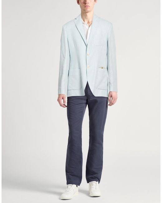 Agnona Blue Blazer Hemp, Cotton, Wool for men