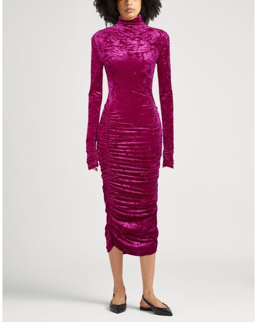 ANDAMANE Purple Midi Dress Polyamide, Elastane