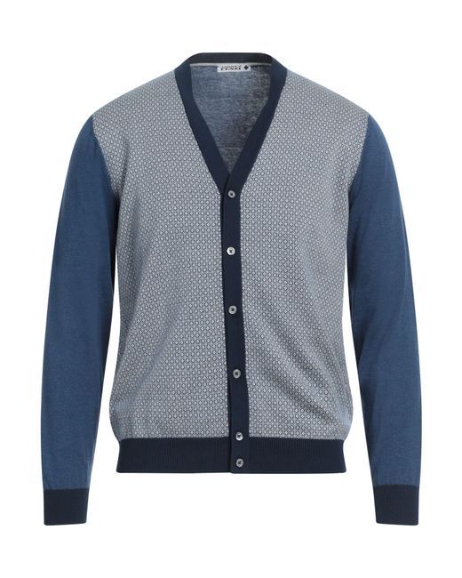 Andrea Fenzi Blue Cardigan Cotton for men