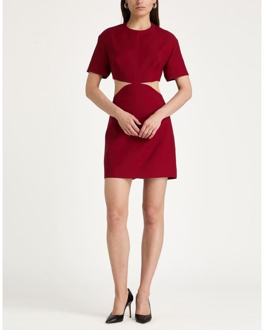 Valentino Garavani Red Mini Dress Virgin Wool, Silk
