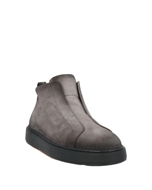 Santoni Brown Charcoal Ankle Boots Leather for men