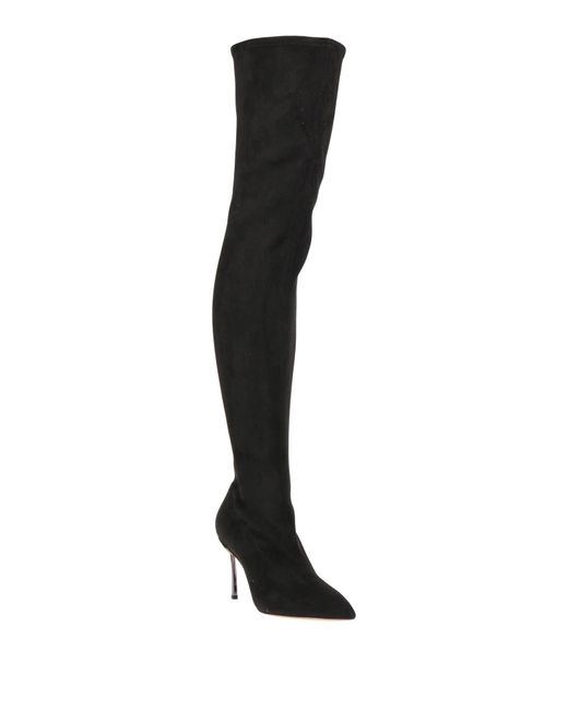Casadei Black Boot Textile Fibers