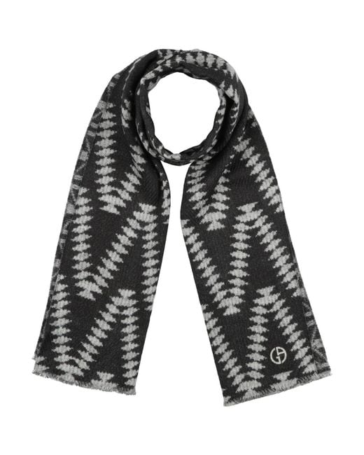 Giorgio Armani Black Charcoal Scarf Virgin Wool