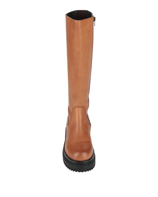 Emanuélle Vee Brown Tan Boot Leather