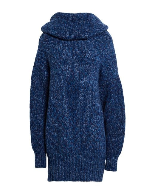 McQueen Blue Mini Dress Wool, Cashmere