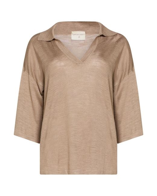 FILIPPO DE LAURENTIIS Natural Taupe Sweater Silk
