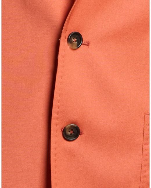 Manuel Ritz Orange Blazer Wool, Elastane for men