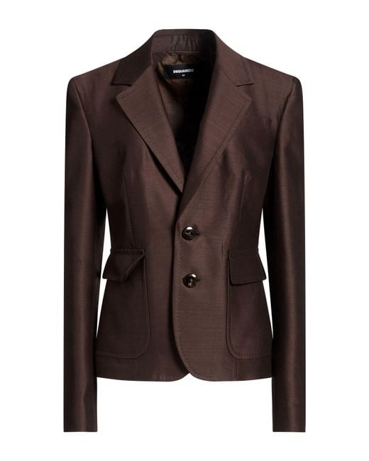 DSquared² Brown Blazer Virgin Wool, Silk