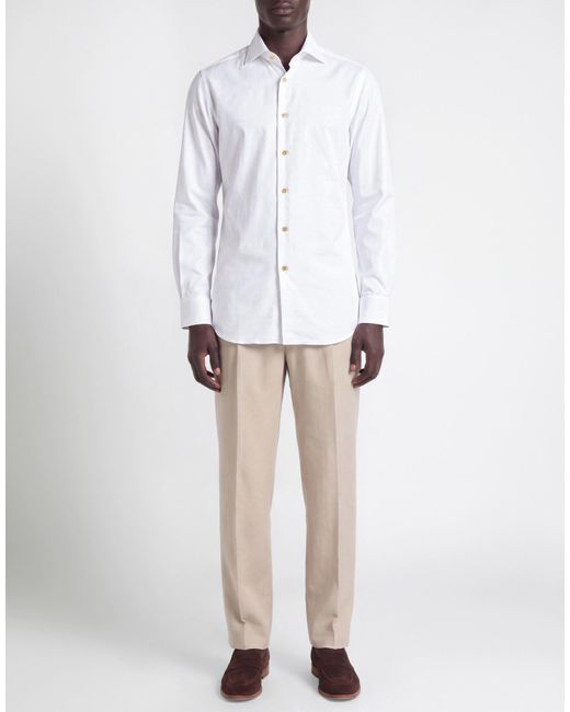 Kiton White Shirt Cotton for men