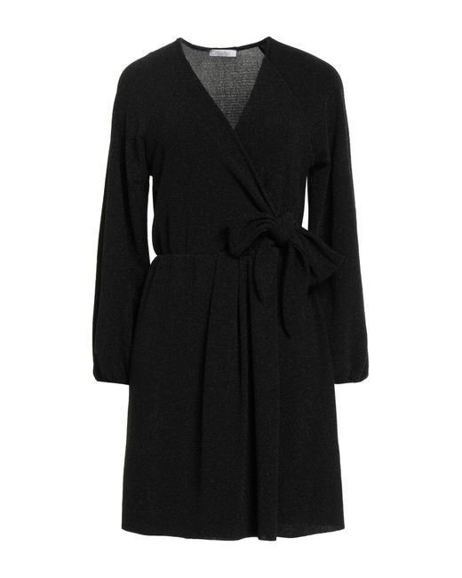 Motel Black Mini Dress Nylon, Metallic Fiber, Elastane