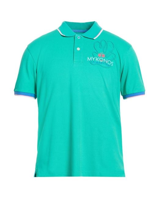 La Martina Blue Polo Shirt Cotton, Elastane for men