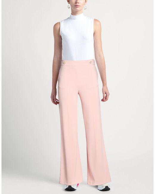 Pinko Pink Blush Pants Polyester, Elastane