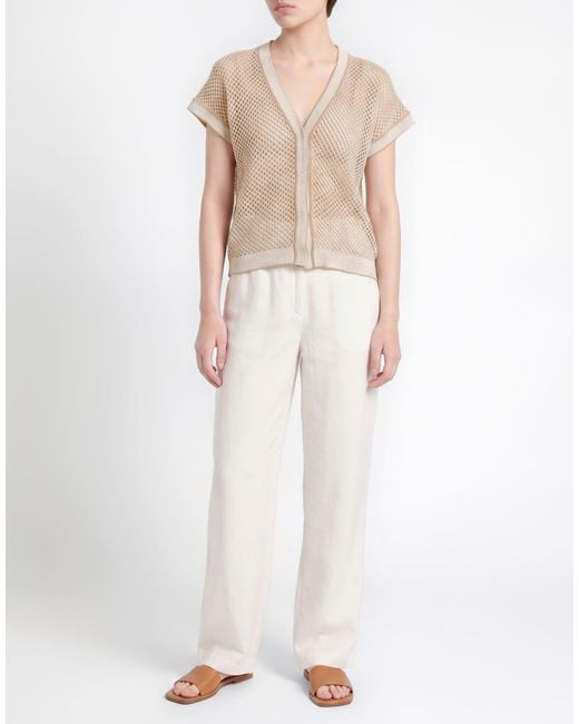 Peserico Natural Sand Cardigan Polyamide, Alpaca Wool, Virgin Wool