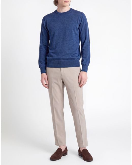 Andrea Fenzi Blue Sweater Merino Wool for men