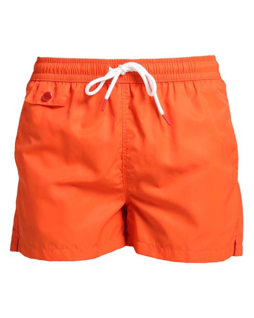 Kiton Orange Swim Trunks for men