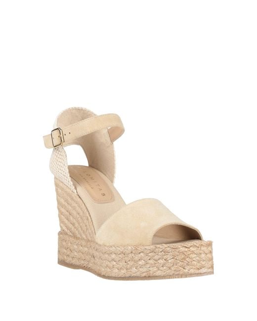 Palomitas By Paloma Barcelo' Natural Espadrilles Leather, Textile Fibers