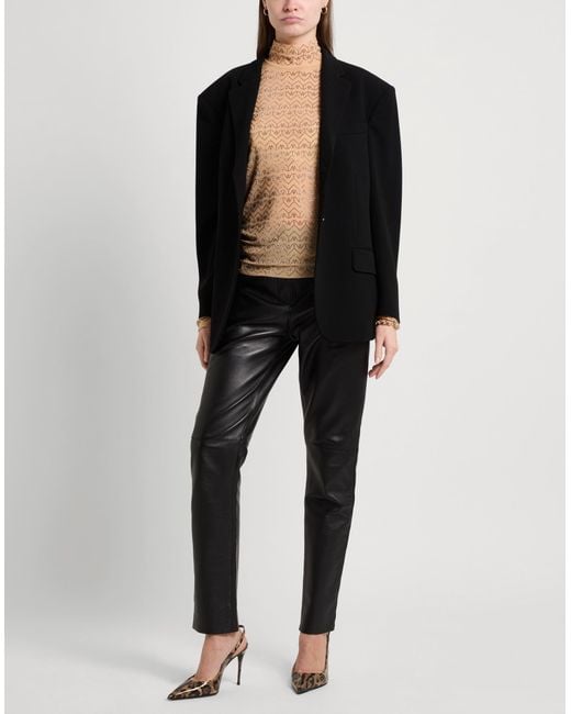 Patrizia Pepe Brown Top Polyester, Elastane, Glass