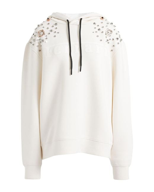 Ferrari White Sweatshirt Viscose, Polyurethane, Elastane