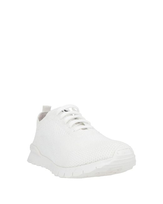 Kiton White Sneakers Cotton, Elastane