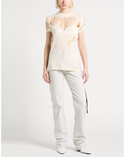 Rick Owens White T-Shirt Cotton