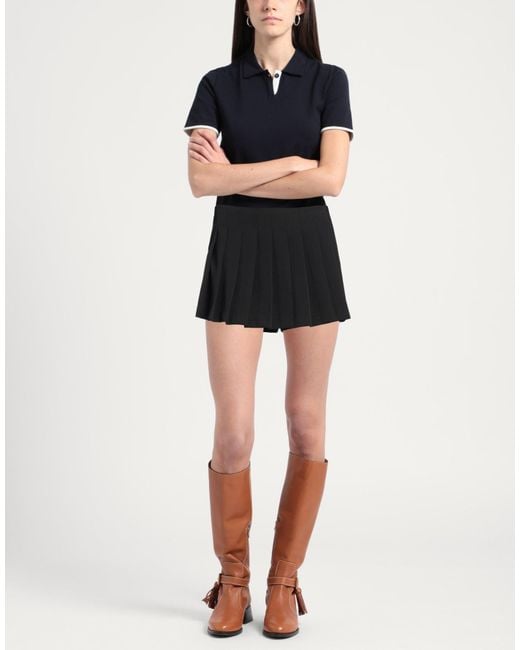ERMANNO FIRENZE Black Shorts & Bermuda Shorts Polyester, Elastane