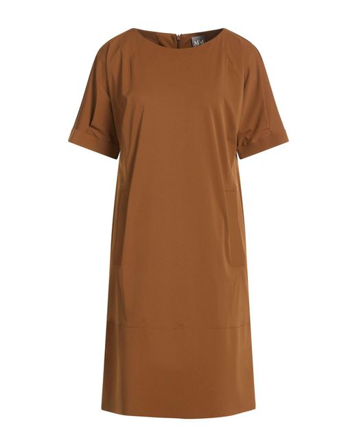 Max Mara Brown Midi Dress Polyamide, Elastane