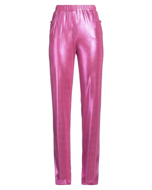 DON'T @ ME Pink Fuchsia Pants Polyester, Elastane