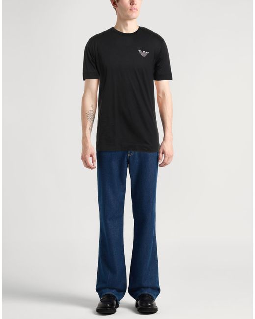 Emporio Armani Black T-Shirt Cotton for men