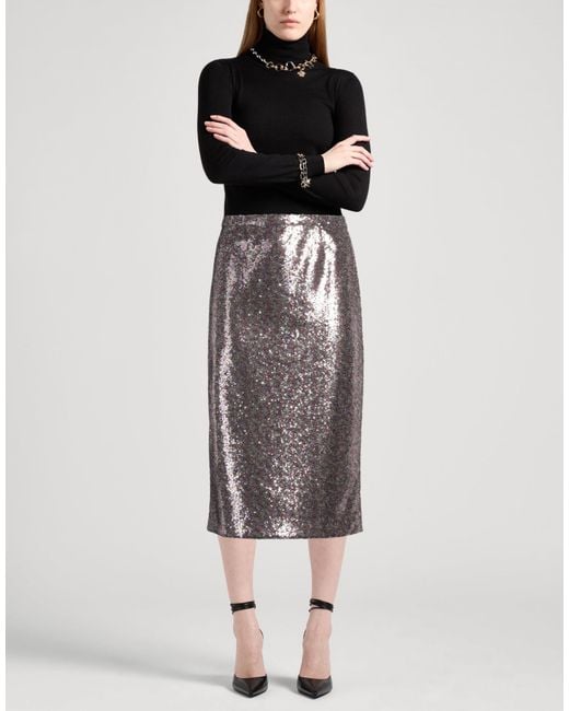 Rochas Gray Midi Skirt Polyester, Polyamide